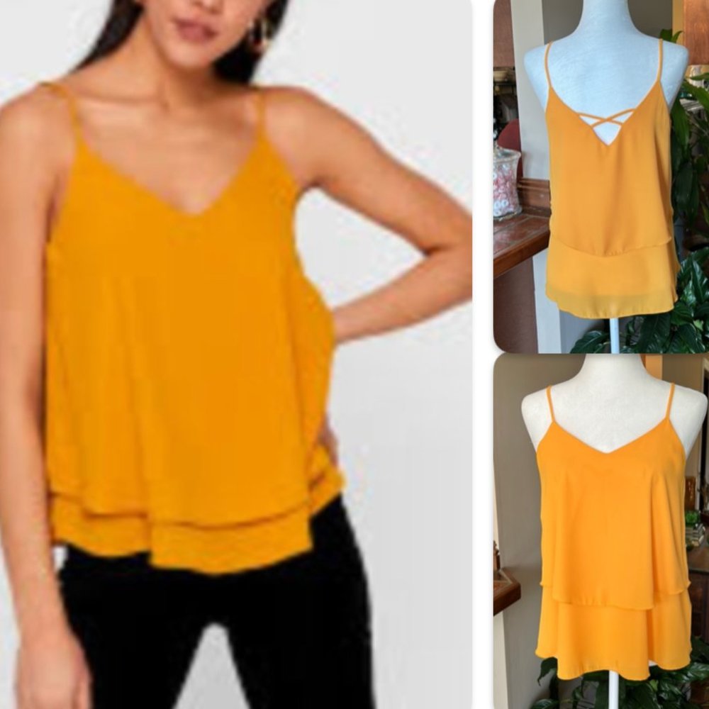 Newbury Kustom orange strappy blouse szS